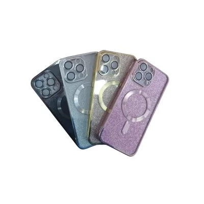 MagSafe glitter maskica iPhone 15 Pro Silver